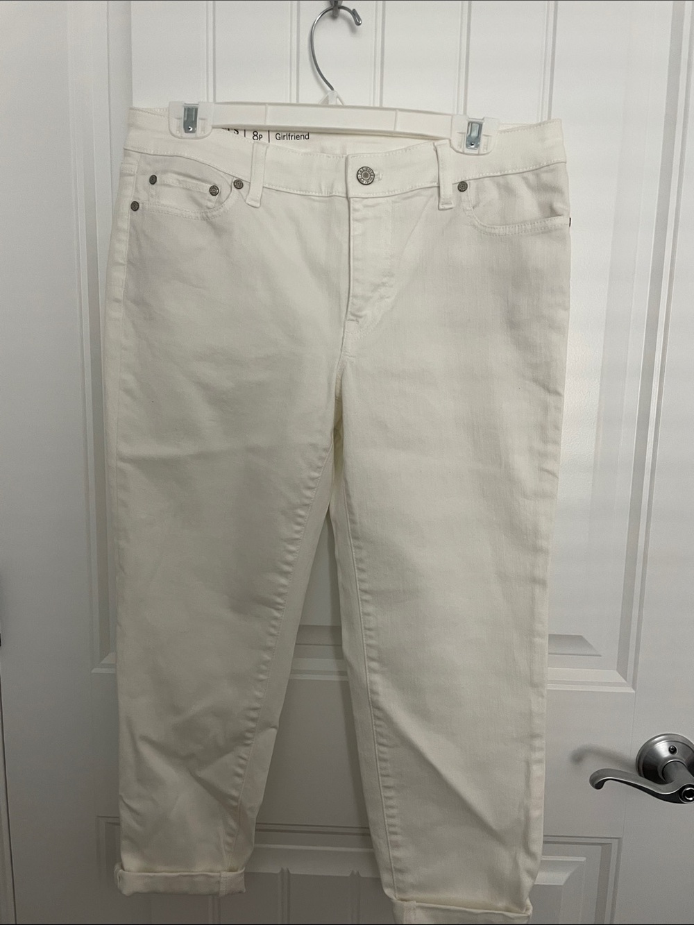 White Women’s Jeans - Classic Straight Crop